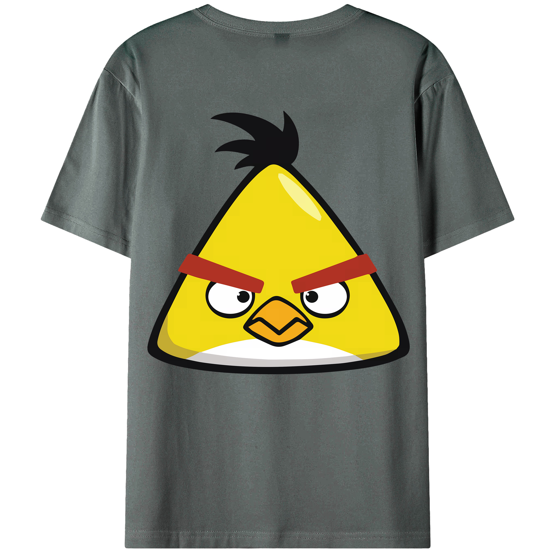 （画像用） Angry Birds アングリーバード 綿100％ メンズ半袖Tシャツ（バックプリント） 通気性